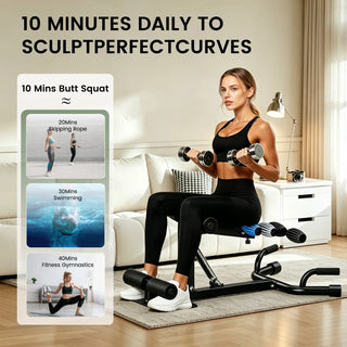 Ranbro Deep Squat Machine Multi Level Adjustable Structure with 300Lbs Weight Capacity Versatile Heavy Duty Gear for Home Gym Workouts Practical Multi Position Cushion Bench Training Device Space Saving Steel Frame Fitness Equipment