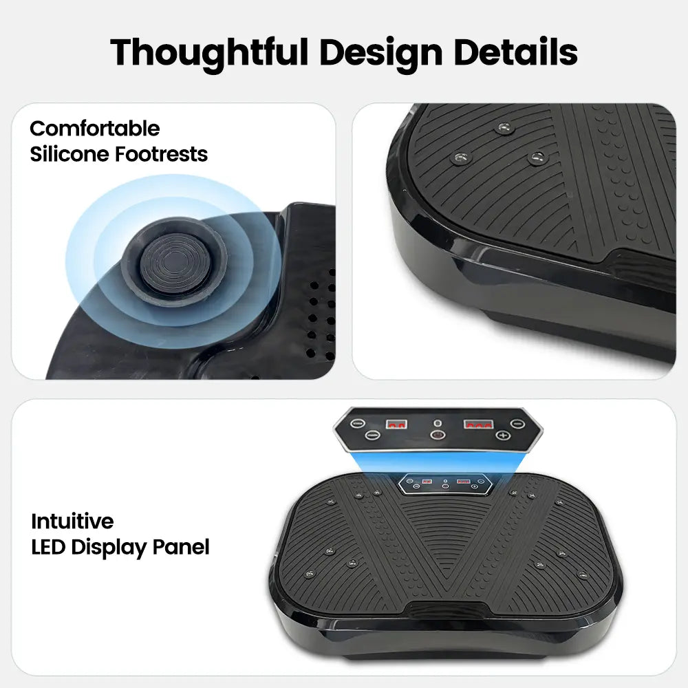 Ranbro Vibration Plate Exercise Machine, No-Assembly 330Lbs Capacity Portable Whole Body Workout Platform with 120 Speed Levels, Aerobic Fitness Vibrating Plate with Resistance Bands & Remote, Quiet Home Gym Summervibes