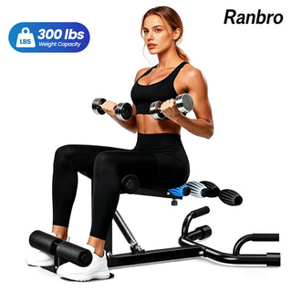 Ranbro Deep Squat Machine Multi Level Adjustable Structure with 300Lbs Weight Capacity Versatile Heavy Duty Gear for Home Gym Workouts Practical Multi Position Cushion Bench Training Device Space Saving Steel Frame Fitness Equipment
