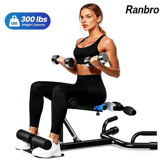 Ranbro Deep Squat Machine Multi Level Adjustable Structure with 300Lbs Weight Capacity Versatile Heavy Duty Gear for Home Gym Workouts Practical Multi Position Cushion Bench Training Device Space Saving Steel Frame Fitness Equipment