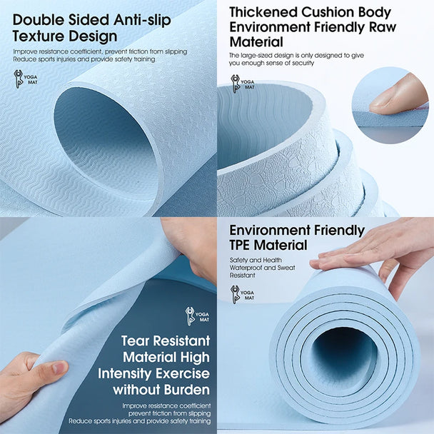 Sports Yoga Mat Anti-Slip Soft Home Fitness Exercise Mat Thicken Shock Absorb Cycling Training Mat Bike Accessories