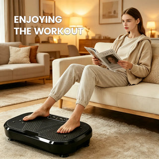 Ranbro Vibration Plate Exercise Machine, No-Assembly 330Lbs Capacity Portable Whole Body Workout Platform with 120 Speed Levels, Aerobic Fitness Vibrating Plate with Resistance Bands & Remote, Quiet Home Gym Summervibes