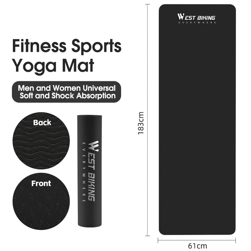 Sports Yoga Mat Anti-Slip Soft Home Fitness Exercise Mat Thicken Shock Absorb Cycling Training Mat Bike Accessories
