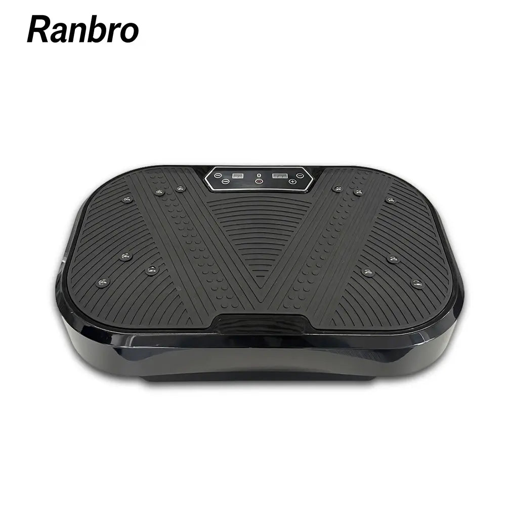 Ranbro Vibration Plate Exercise Machine, No-Assembly 330Lbs Capacity Portable Whole Body Workout Platform with 120 Speed Levels, Aerobic Fitness Vibrating Plate with Resistance Bands & Remote, Quiet Home Gym Summervibes