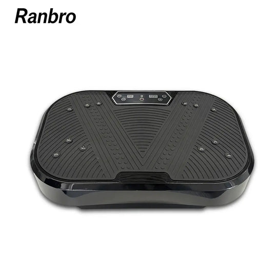 Ranbro Vibration Plate Exercise Machine, No-Assembly 330Lbs Capacity Portable Whole Body Workout Platform with 120 Speed Levels, Aerobic Fitness Vibrating Plate with Resistance Bands & Remote, Quiet Home Gym Summervibes