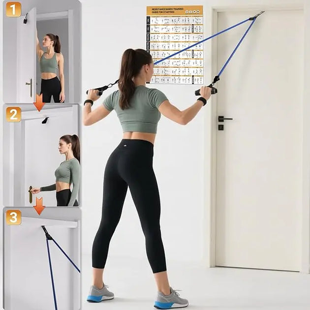 Resistance Bands, Exercise Bands with Handles for Men & Women, Perfect for Working Out, Strength Training, and Home Gym Fitness Equipment