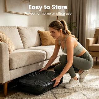 Ranbro Vibration Plate Exercise Machine, No-Assembly 330Lbs Capacity Portable Whole Body Workout Platform with 120 Speed Levels, Aerobic Fitness Vibrating Plate with Resistance Bands & Remote, Quiet Home Gym Summervibes