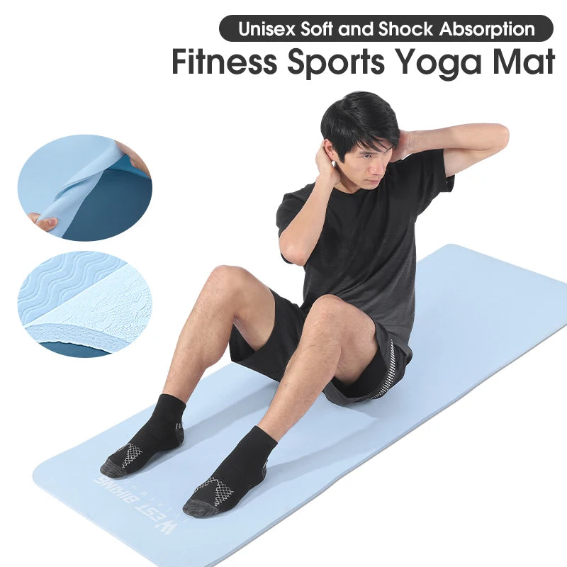 Sports Yoga Mat Anti-Slip Soft Home Fitness Exercise Mat Thicken Shock Absorb Cycling Training Mat Bike Accessories