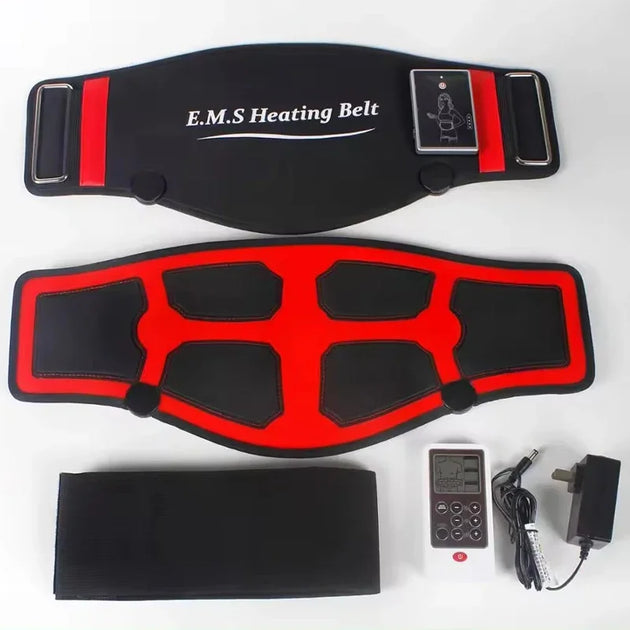 E.M.S Heating Belt with accessories on a white background