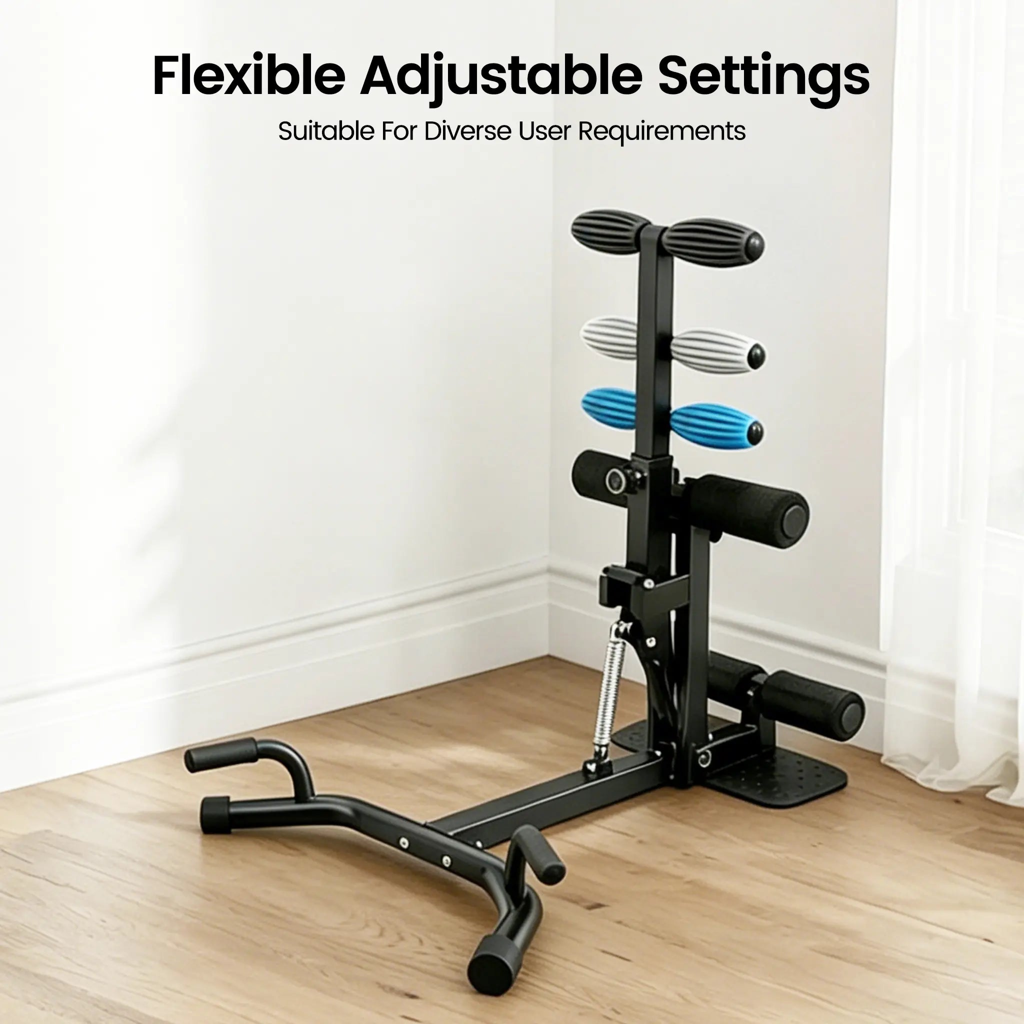 Ranbro Deep Squat Machine Multi Level Adjustable Structure with 300Lbs Weight Capacity Versatile Heavy Duty Gear for Home Gym Workouts Practical Multi Position Cushion Bench Training Device Space Saving Steel Frame Fitness Equipment